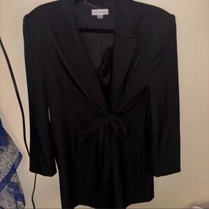 Calvin Klein Women's Black Blazer with Tie Front